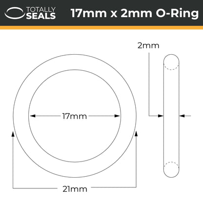 17mm x 2mm (21mm OD) FKM (Viton™) O-Rings - Totally Seals®