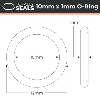 10mm x 1mm (12mm OD) Nitrile O-Rings - Totally Seals®