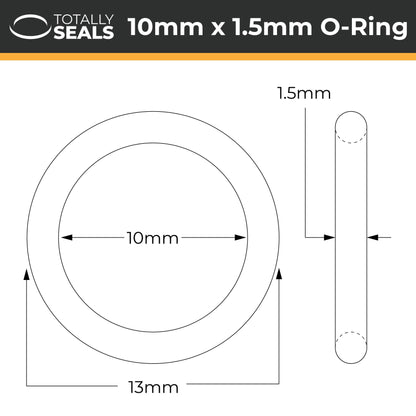 10mm x 1.5mm (13mm OD) Nitrile O-Rings - Totally Seals®