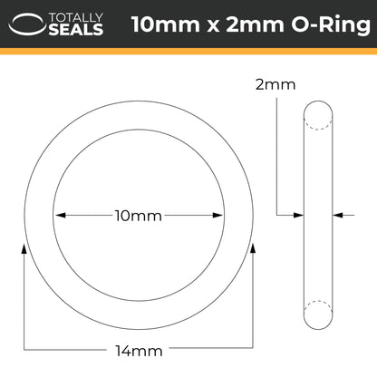 10mm x 2mm (14mm OD) Silicone O-Rings - Totally Seals®