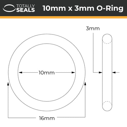 10mm x 3mm (16mm OD) Nitrile O-Rings - Totally Seals®