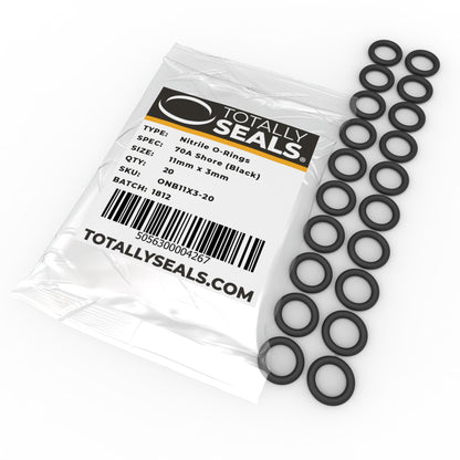 11mm x 3mm (17mm OD) Nitrile O-Rings - Totally Seals®