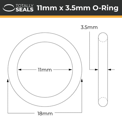 11mm x 3.5mm (18mm OD) Nitrile O-Rings - Totally Seals®