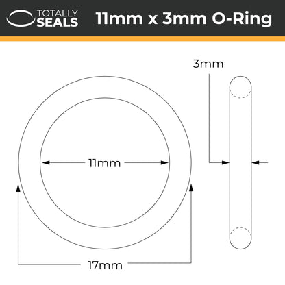 11mm x 3mm (17mm OD) Nitrile O-Rings - Totally Seals®