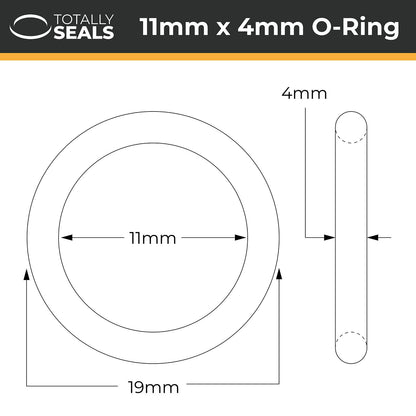 11mm x 4mm (19mm OD) Nitrile O-Rings - Totally Seals®