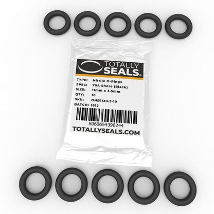 11mm x 3.5mm (18mm OD) Nitrile O-Rings - Totally Seals®