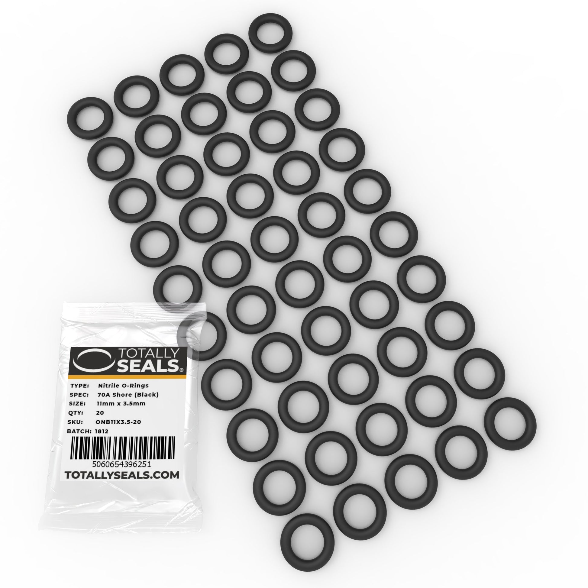 11mm x 3.5mm (18mm OD) Nitrile O-Rings - Totally Seals®