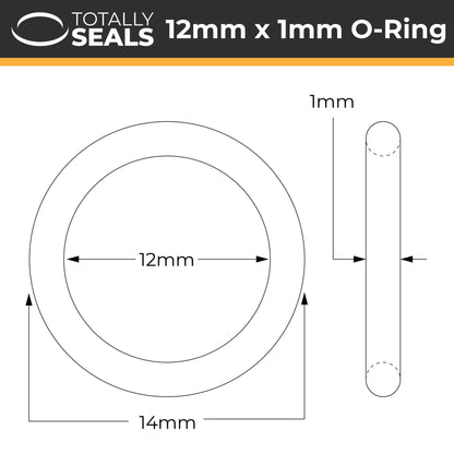 12mm x 1mm (14mm OD) Nitrile O-Rings - Totally Seals®