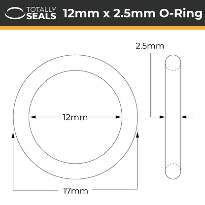 12mm x 2.5mm (17mm OD) Nitrile O-Rings - Totally Seals®