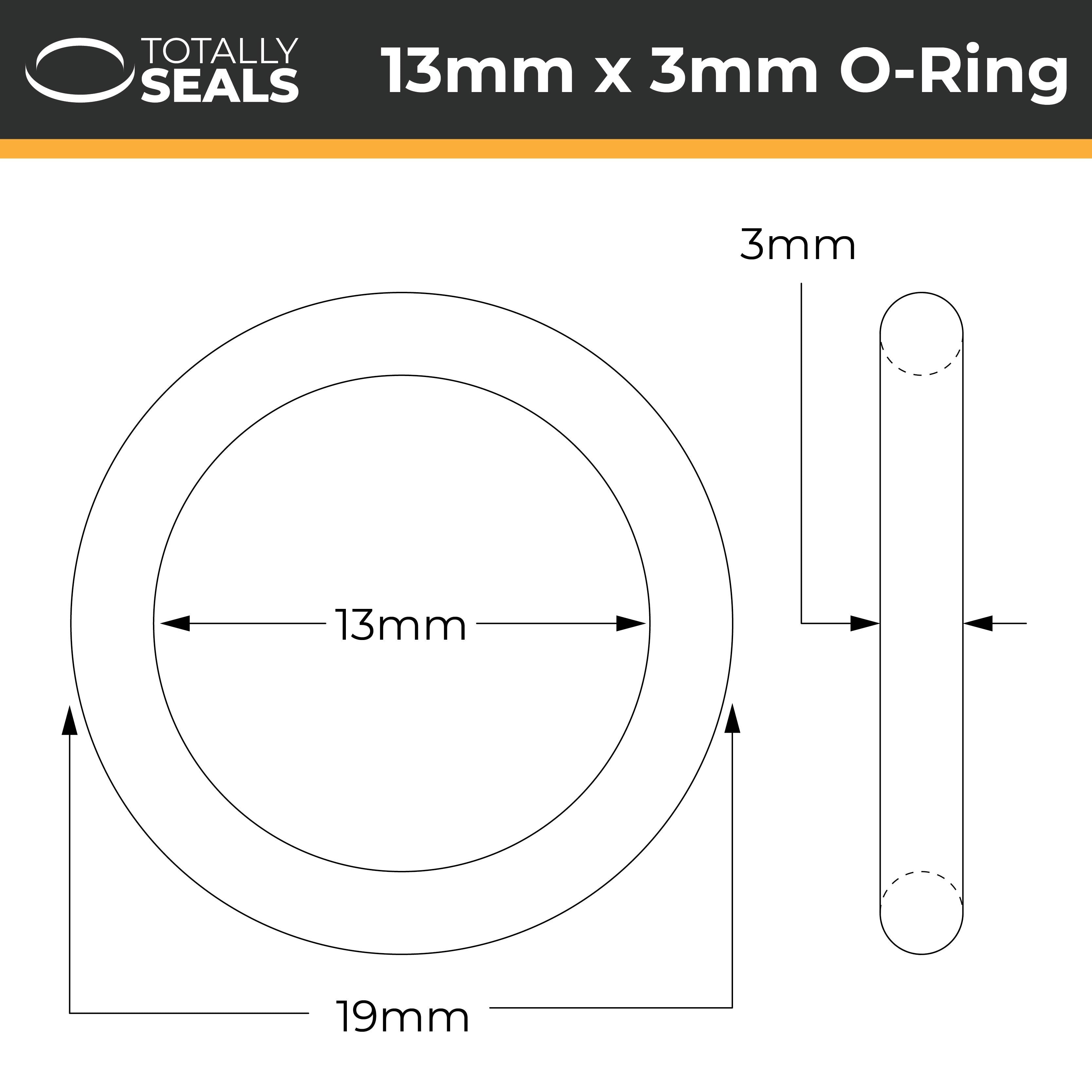 13mm x 3mm 19mm OD Nitrile O Rings Totally Seals