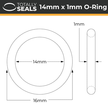 14mm x 1mm (16mm OD) Nitrile O-Rings - Totally Seals®