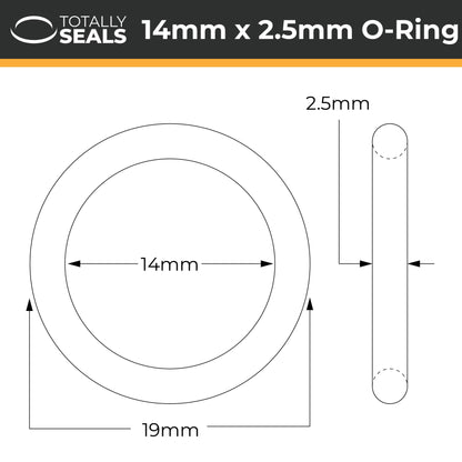 14mm x 2.5mm (19mm OD) Silicone O-Rings - Totally Seals®