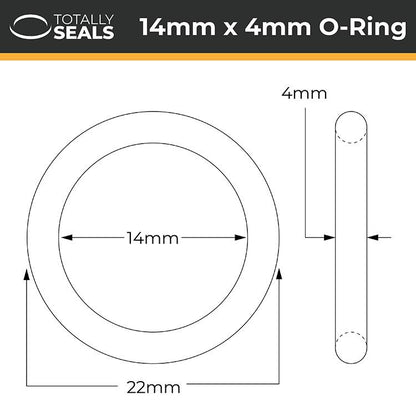 14mm x 4mm (22mm OD) Nitrile O-Rings - Totally Seals®