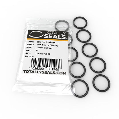 15mm x 2mm (19mm OD) Nitrile O-Rings - Totally Seals®