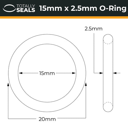 15mm x 2.5mm (20mm OD) Nitrile O-Rings - Totally Seals®