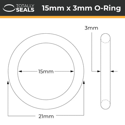 15mm x 3mm (21mm OD) Nitrile O-Rings - Totally Seals®