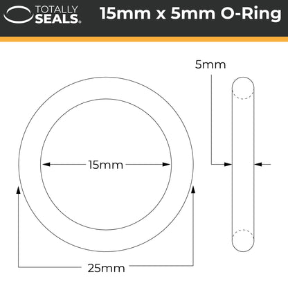 15mm x 5mm (25mm OD) Nitrile O-Rings - Totally Seals®