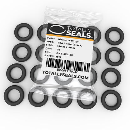 15mm x 5mm (25mm OD) Nitrile O-Rings - Totally Seals®