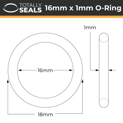 16mm x 1mm (18mm OD) Nitrile O-Rings - Totally Seals®