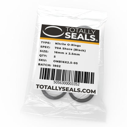 16mm x 2.5mm (21mm OD) Nitrile O-Rings - Totally Seals®