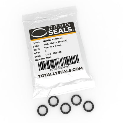 16mm x 3mm (22mm OD) Nitrile O-Rings - Totally Seals®