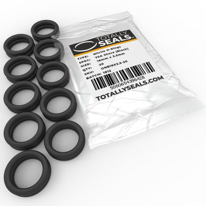 16mm x 3.5mm (23mm OD) Nitrile O-Rings - Totally Seals®