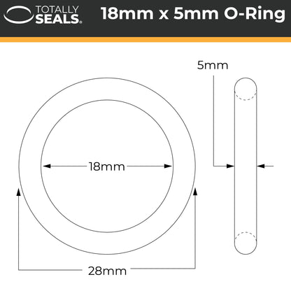 18mm x 5mm (28mm OD) Nitrile O-Rings - Totally Seals®