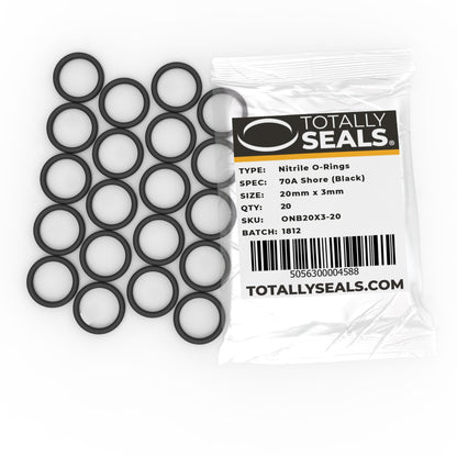 20mm x 3mm (26mm OD) Nitrile O-Rings - Totally Seals®