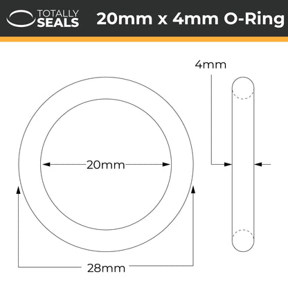 20mm x 4mm (28mm OD) Nitrile O-Rings - Totally Seals®