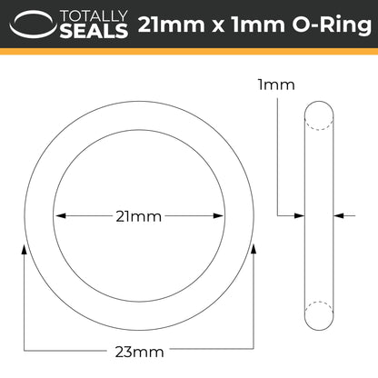 21mm x 1mm (23mm OD) Nitrile O-Rings - Totally Seals®