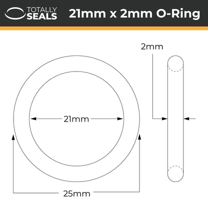 21mm x 2mm (25mm OD) Nitrile O-Rings - Totally Seals®