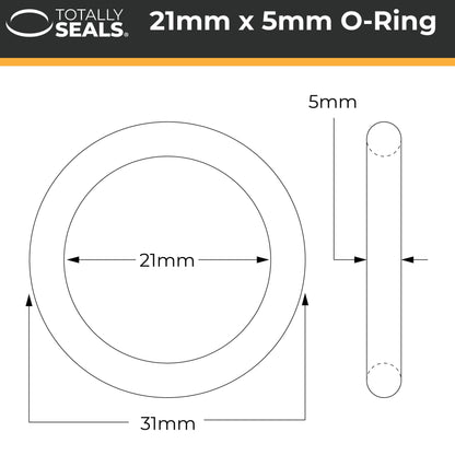 21mm x 5mm (31mm OD) Nitrile O-Rings - Totally Seals®