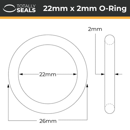 22mm x 2mm (26mm OD) Nitrile O-Rings - Totally Seals®