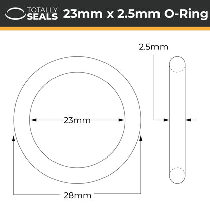 23mm x 2.5mm (28mm OD) Nitrile O-Rings - Totally Seals®