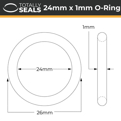 24mm x 1mm (26mm OD) Nitrile O-Rings - Totally Seals®