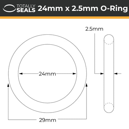 24mm x 2.5mm (29mm OD) Nitrile O-Rings - Totally Seals®