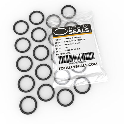 24mm x 3mm (30mm OD) Nitrile O-Rings - Totally Seals®