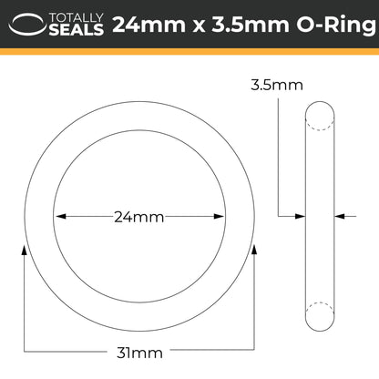 24mm x 3.5mm (31mm OD) Nitrile O-Rings - Totally Seals®