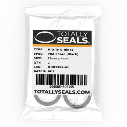 25mm x 4mm (33mm OD) Nitrile O-Rings - Totally Seals®