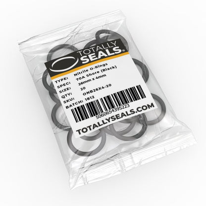 26mm x 4mm (34mm OD) Nitrile O-Rings - Totally Seals®