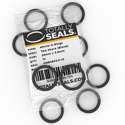 26mm x 3.5mm (33mm OD) Nitrile O-Rings - Totally Seals®