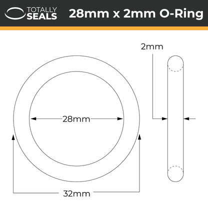 28mm x 2mm (32mm OD) Nitrile O-Rings - Totally Seals®