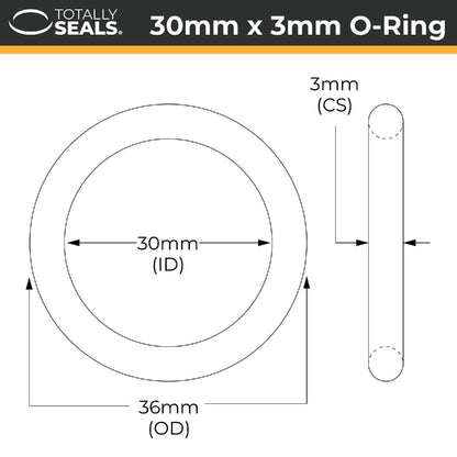 30mm x 3mm (36mm OD) Nitrile O-Rings - Totally Seals®