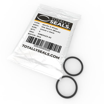 34mm x 3mm (40mm OD) Nitrile O-Rings - Totally Seals®