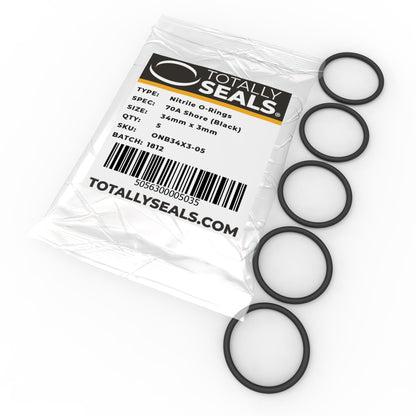 34mm x 3mm (40mm OD) Nitrile O-Rings - Totally Seals®