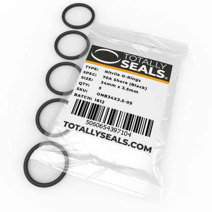 34mm x 3.5mm (41mm OD) Nitrile O-Rings - Totally Seals®