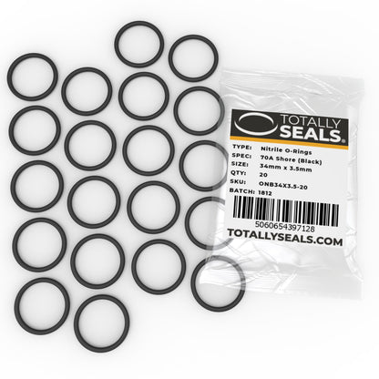 34mm x 3.5mm (41mm OD) Nitrile O-Rings - Totally Seals®