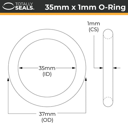 35mm x 1mm (37mm OD) Nitrile O-Rings - Totally Seals®