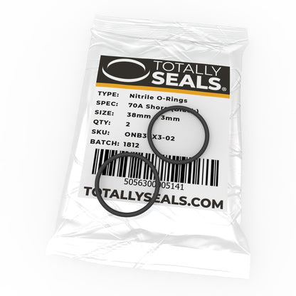 38mm x 3mm (44mm OD) Nitrile O-Rings - Totally Seals®