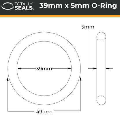 39mm x 5mm (49mm OD) Nitrile O-Rings - Totally Seals®